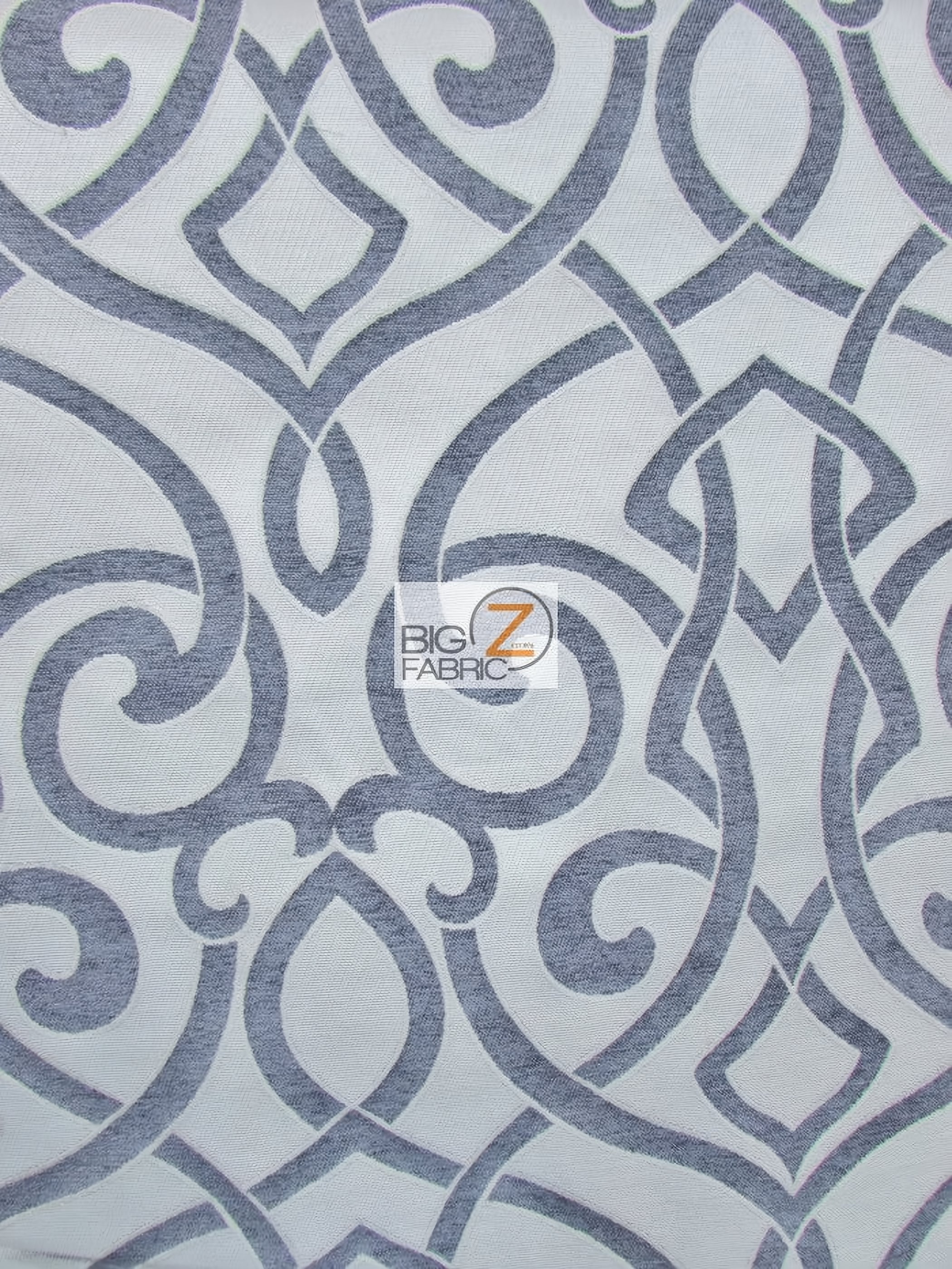 French Abstract Damask Upholstery Fabric / Stone / Sold By The Yard