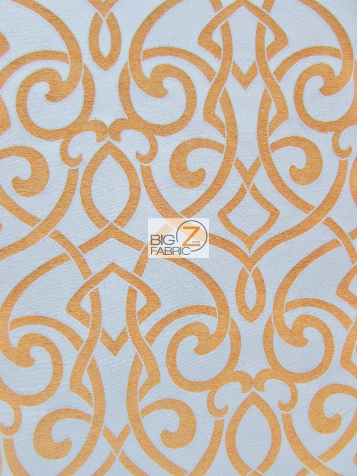 French Abstract Damask Upholstery Fabric / Tango / Sold By The Yard