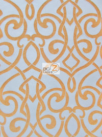 French Abstract Damask Upholstery Fabric / Tango / Sold By The Yard