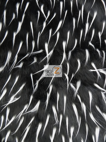 2 and 3 Tone Spiked Shaggy Long Pile Faux Fur Fabric / Sold by The Yard - 0