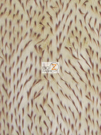 2 and 3 Tone Spiked Shaggy Long Pile Faux Fur Fabric / Sold by The Yard