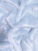 Faux Fake Fur Solid Shaggy Long Pile Fabric / Baby Blue / 15 Yard Bolt-1