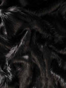 Faux Fake Fur Solid Shaggy Long Pile Fabric / Black / 15 Yard Bolt-1