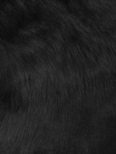 Faux Fake Fur Solid Shaggy Long Pile Fabric / Black / 15 Yard Bolt - 0