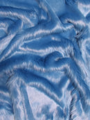 Faux Fake Fur Solid Shaggy Long Pile Fabric / Cobalt / 15 Yard Bolt-1
