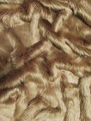Faux Fake Fur Solid Shaggy Long Pile Fabric / Cocoa / 15 Yard Bolt-1