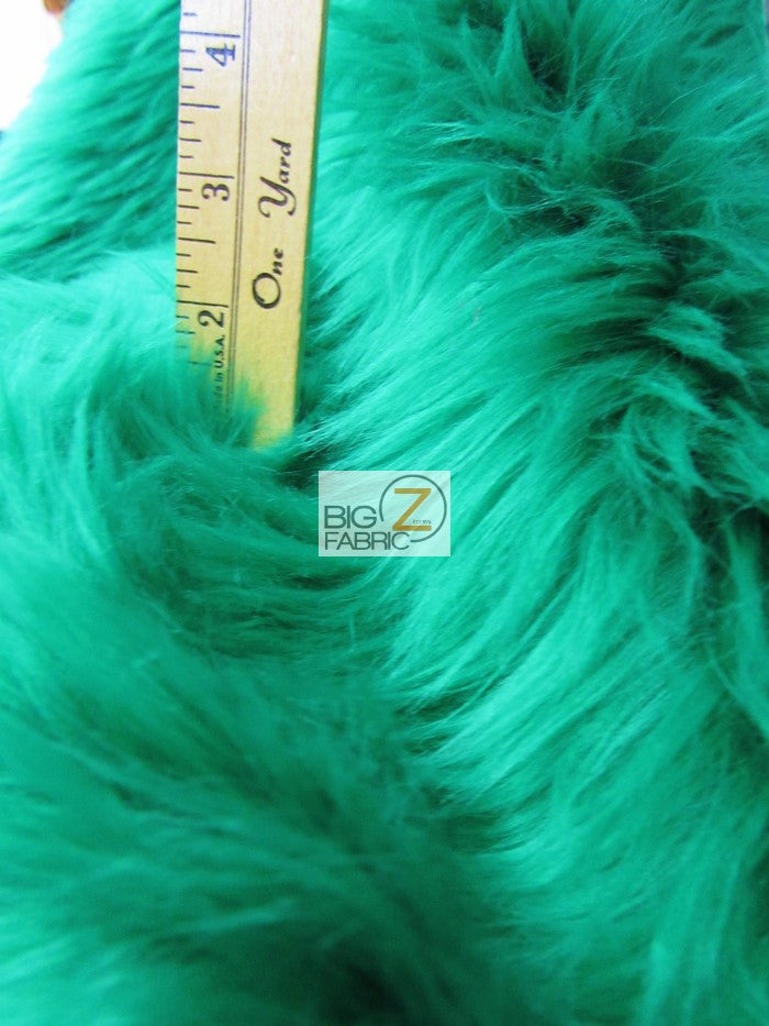 Faux Fake Fur Solid Shaggy Long Pile Fabric / Denim / 15 Yard Bolt