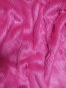 Faux Fake Fur Solid Shaggy Long Pile Fabric / Fuchsia / 15 Yard Bolt-1