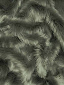 Faux Fake Fur Solid Shaggy Long Pile Fabric / Gray / 15 Yard Bolt-1