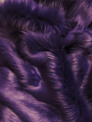 Faux Fake Fur Solid Shaggy Long Pile Fabric / Purple / 15 Yard Bolt-1