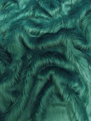 Faux Fake Fur Solid Shaggy Long Pile Fabric / Teal / 15 Yard Bolt-1