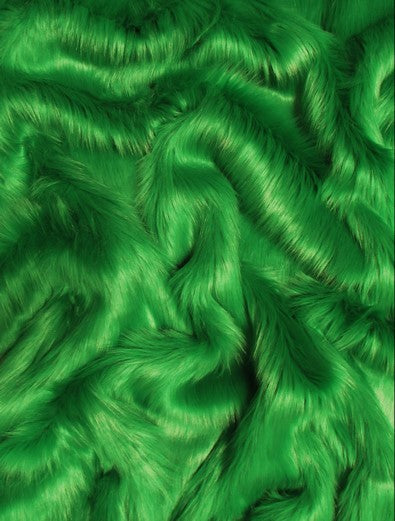 Electric Blue Solid Shaggy Long Pile Faux Fur Fabric / Sold by The Yard