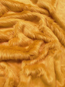 Faux Fake Fur Solid Shaggy Long Pile Fabric / Gold / EcoShag 15 Yard Bolt-1
