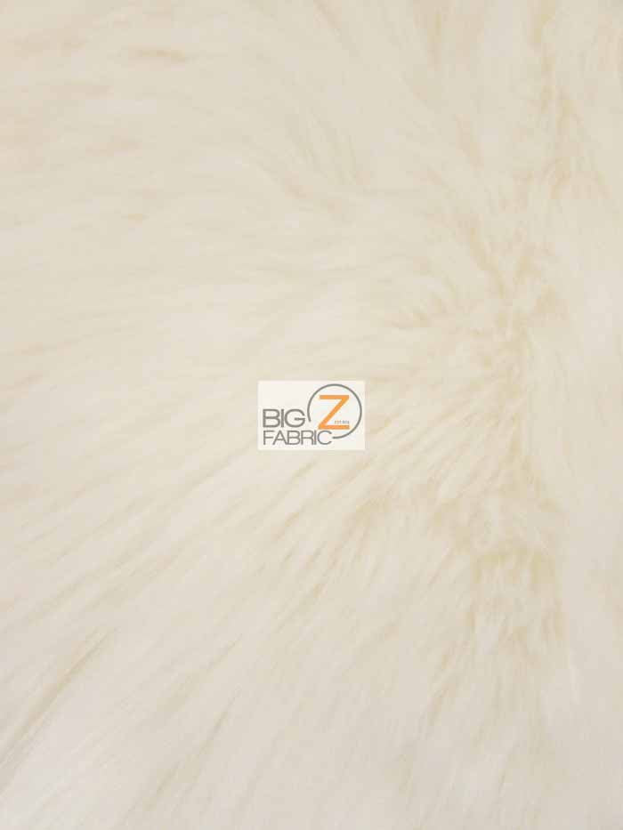 Ivory Solid Shaggy Long Pile Fabric / Sold By The Yard - 0