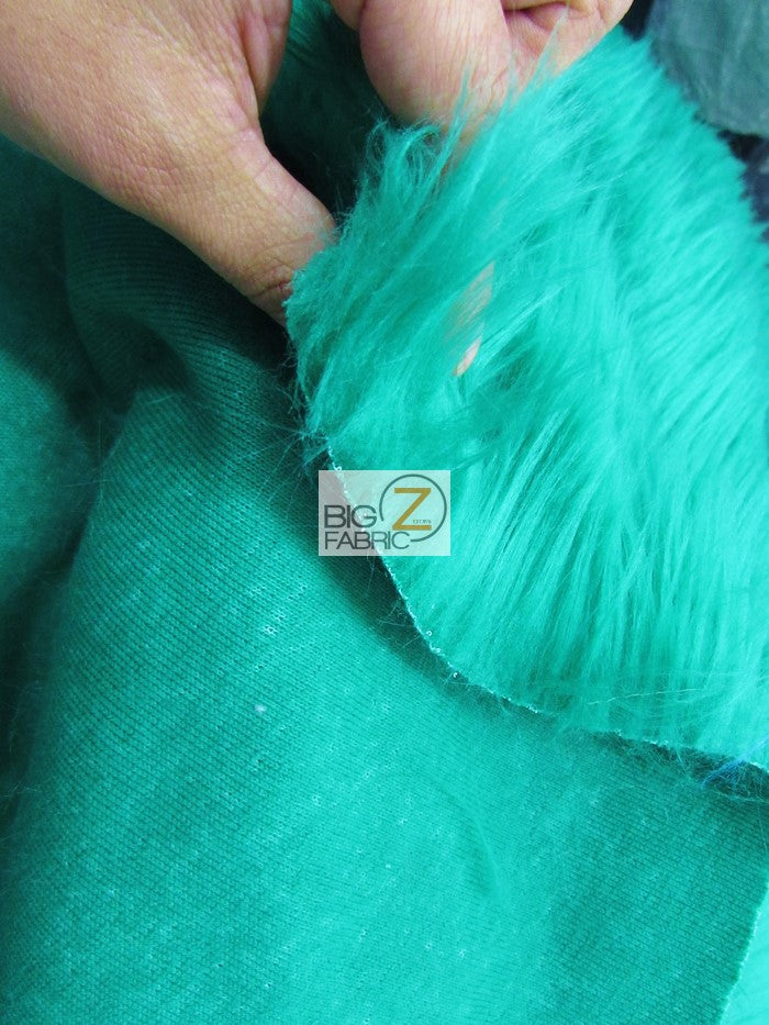 Lime Green Solid Shaggy Long Pile Fabric / Sold By The Yard-4