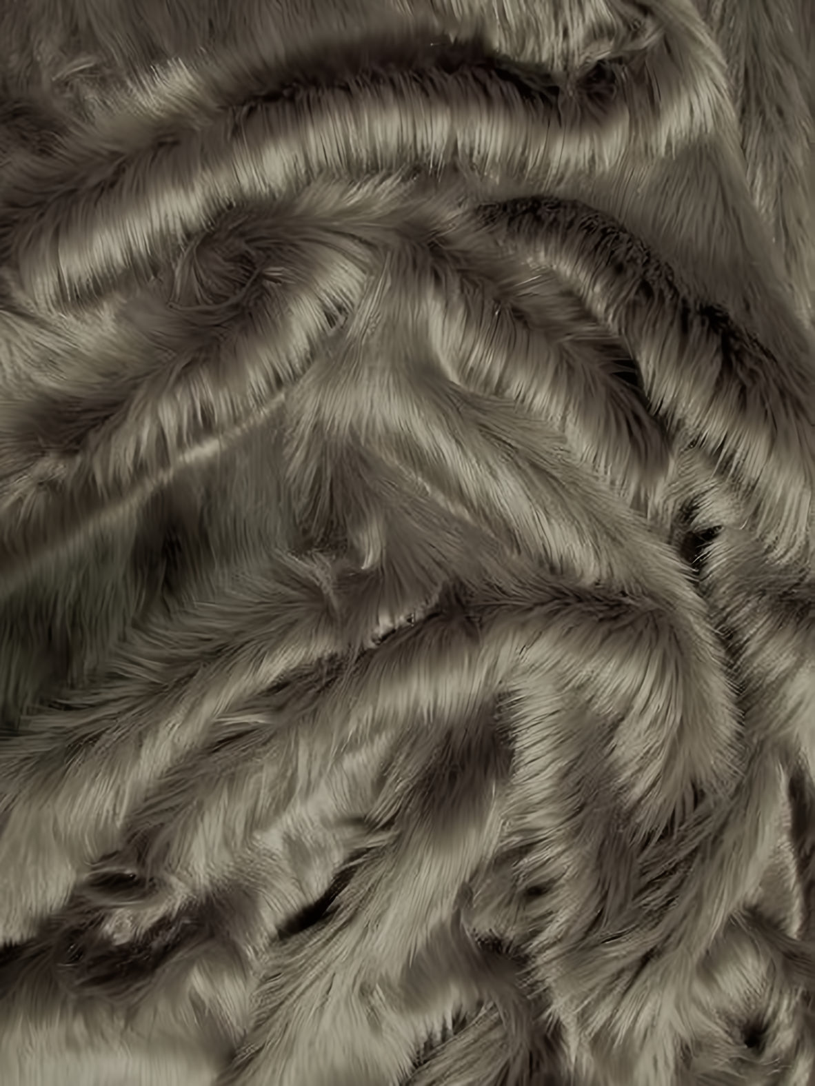 Pewter Solid Shaggy Long Pile Faux Fur Fabric By The Yard Big Z Fabric 9664