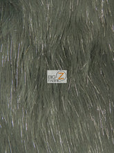 Solid Shiny Tinsel Long Pile Faux Fur Fabric / Sold By The Yard