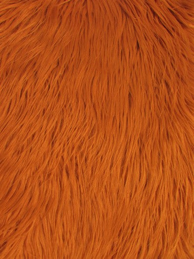 Amber Solid Mongolian Long Pile Faux Fur Fabric / Sold By The Yard