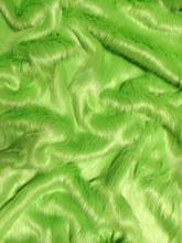 Faux Fake Fur Solid Shaggy Long Pile Fabric / Lime Green / 15 Yard Bolt