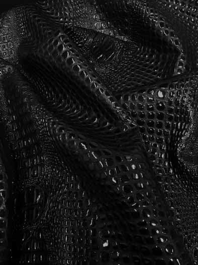 Florida Gator 3D Embossed Vinyl Fabric / Panther Black (New Lot) / By The Roll - 30 Yards