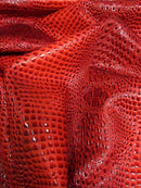 Florida Gator 3D Embossed Vinyl Fabric / Dragon Red (New Lot) / By The Roll - 30 Yards-1