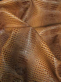 Florida Gator 3D Embossed Vinyl Fabric / Gingerbread / By The Roll - 30 Yard