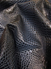 Florida Gator 3D Embossed Vinyl Fabric / Mystic Blue / By The Roll - 30 Yards