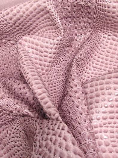 Winter Lilac Florida Gator 3D Embossed Vinyl Fabric / Sold By The Yard