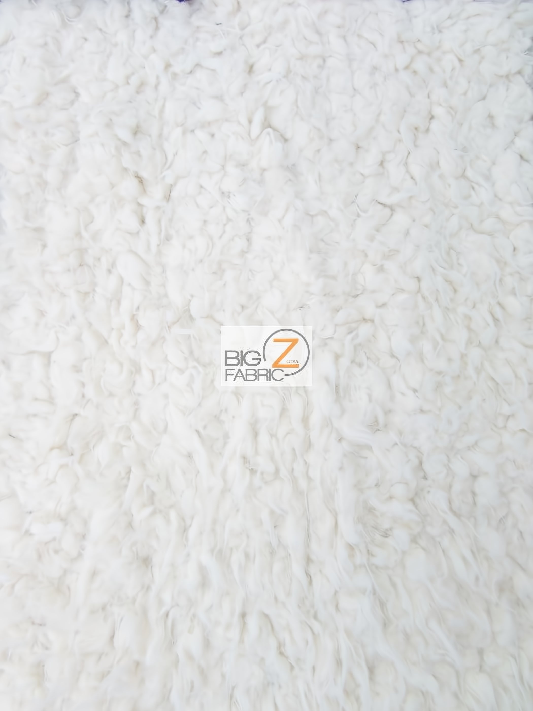 White Solid Mongolian Shaggy Minky Baby Soft Fabric / 66" Wide Sold By The Yard Closeout!!!