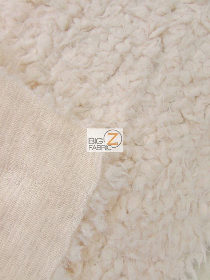 White Solid Mongolian Shaggy Minky Baby Soft Fabric / 66" Wide Sold By The Yard