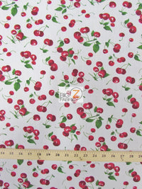 Fruit Printed Poly Cotton Fabric / Sold By The Yard