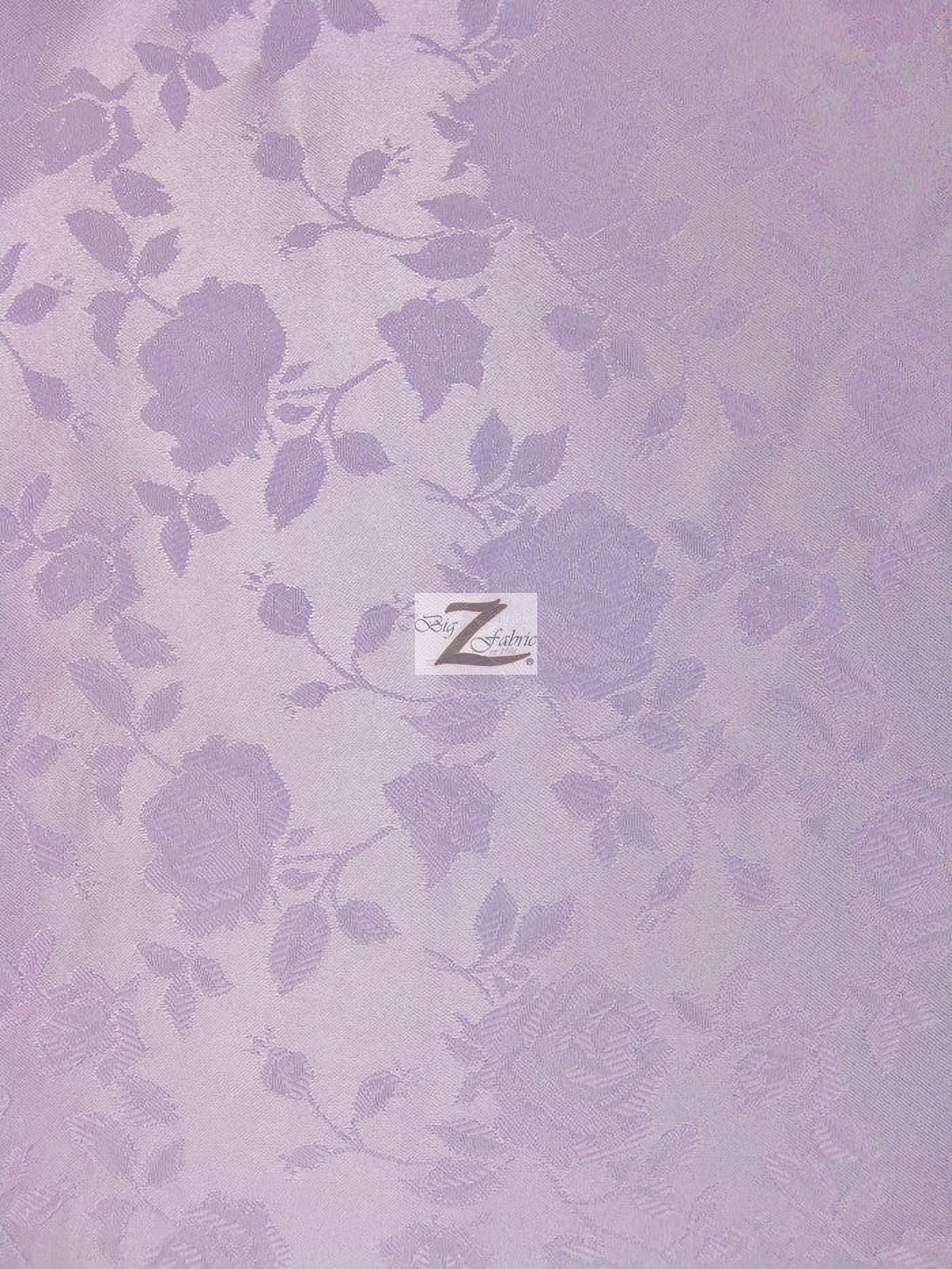 Floral Rose Jacquard Satin Fabric / Lavender / Sold By The Yard