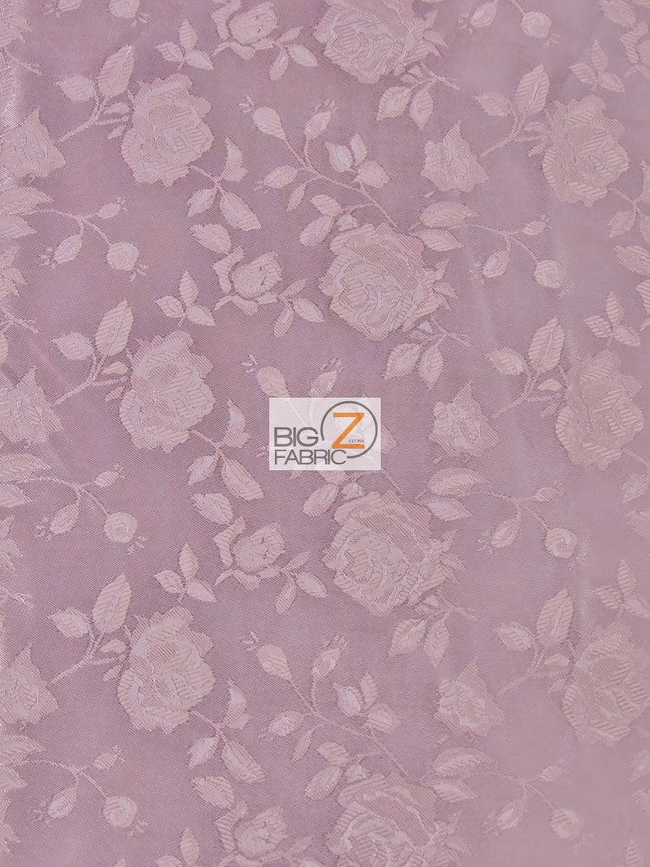 Floral Rose Jacquard Satin Fabric / Mauve / Sold By The Yard