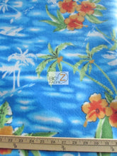 Fleece Printed Fabric / Island Palm Trees / Sold By The Yard