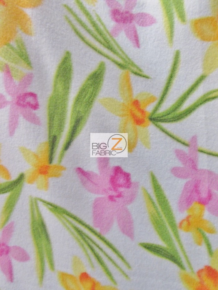 Fleece Printed Fabric Flower / Spring Floral Rosette / Sold By The Yard
