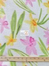 Fleece Printed Fabric Flower / Spring Floral Rosette / Sold By The Yard
