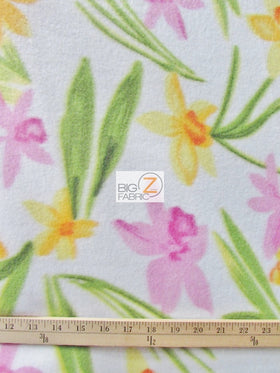 Fleece Printed Fabric Flower / Spring Floral Rosette / Sold By The Yard - 0