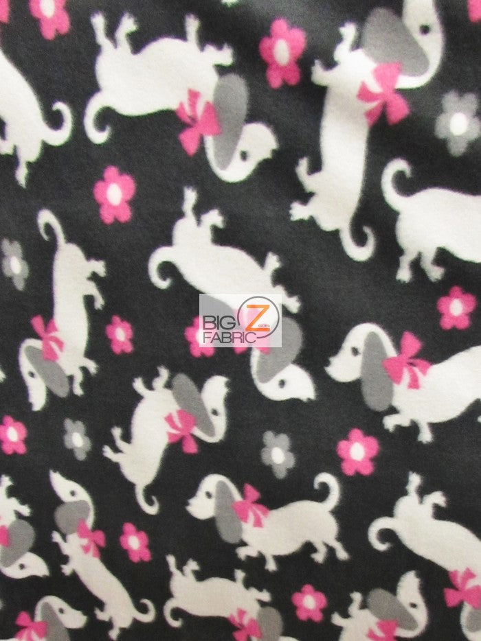 Fleece Printed Fabric / Classy Puppy Toss / Sold By The Yard
