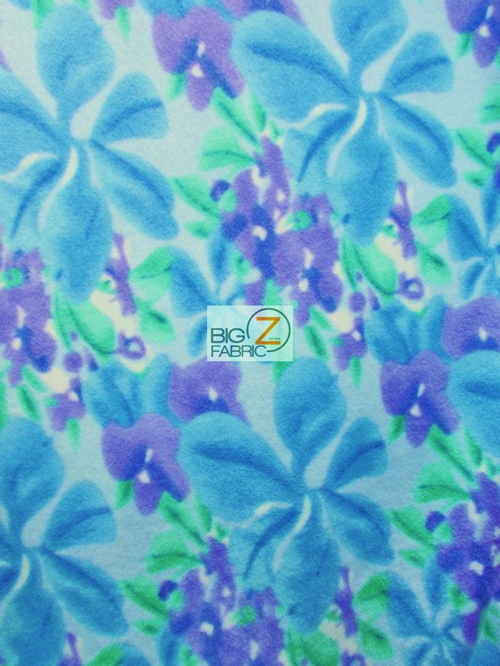 Fleece Printed Fabric / Flower Fusion Blooms / Sold By The Yard