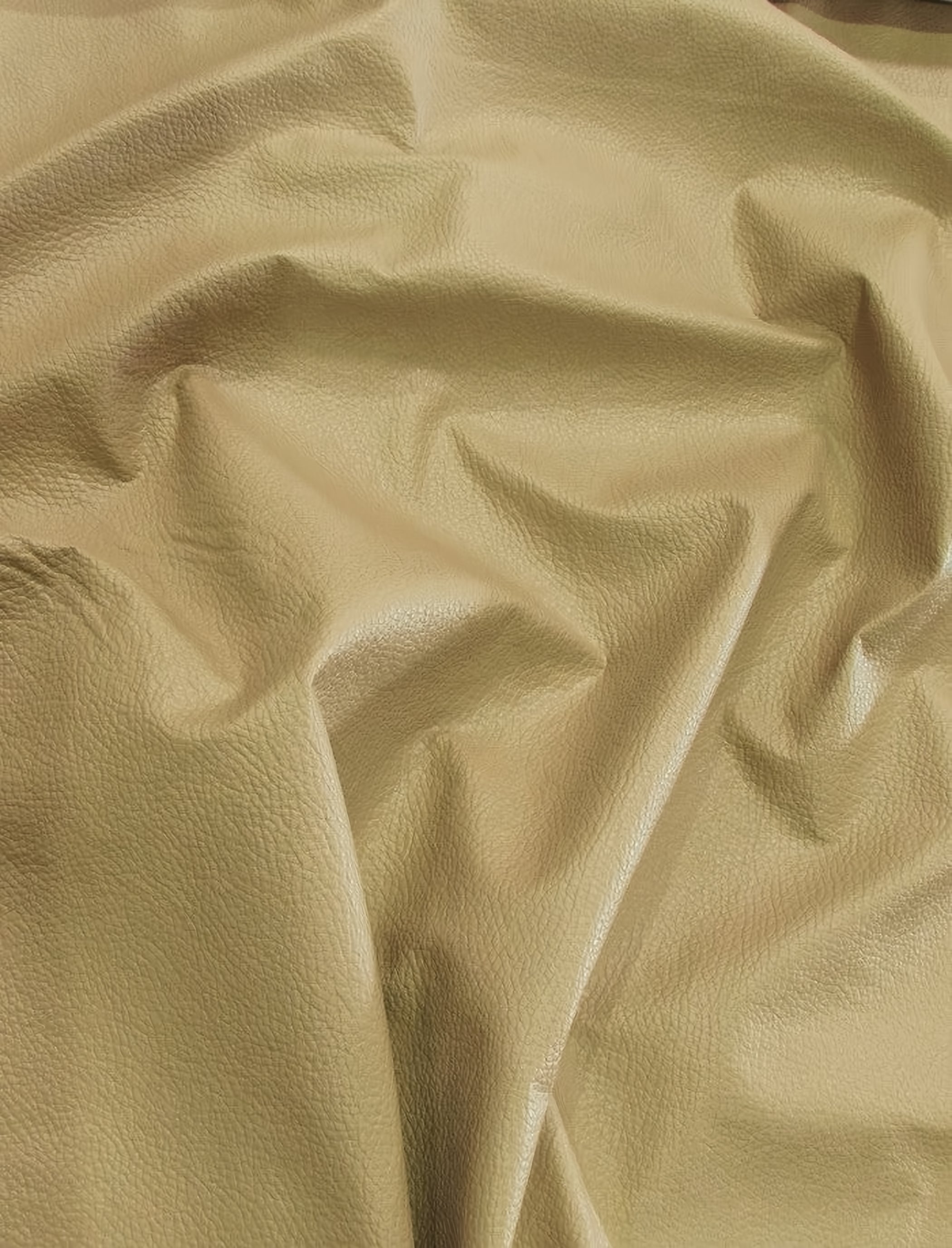 Vinyl Faux Fake Leather Pleather Grain Champion PVC Fabric / Camel / By The Roll - 50 Yards