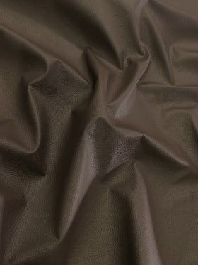 Vinyl Faux Fake Leather Pleather Grain Champion PVC Fabric / Chocolate