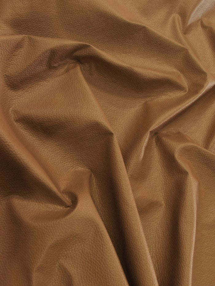 Vinyl Faux Fake Leather Pleather Grain Champion PVC Fabric / Cognac / By The Roll - 25 Yards