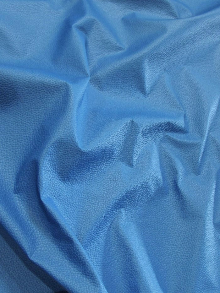 Vinyl Faux Fake Leather Pleather Grain Champion PVC Fabric / Dodger Blue / By The Roll - 25 Yards
