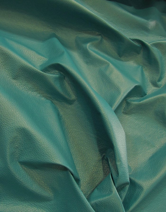 Vinyl Faux Fake Leather Pleather Grain Champion PVC Fabric / Jade / By The Roll - 50 Yards-1