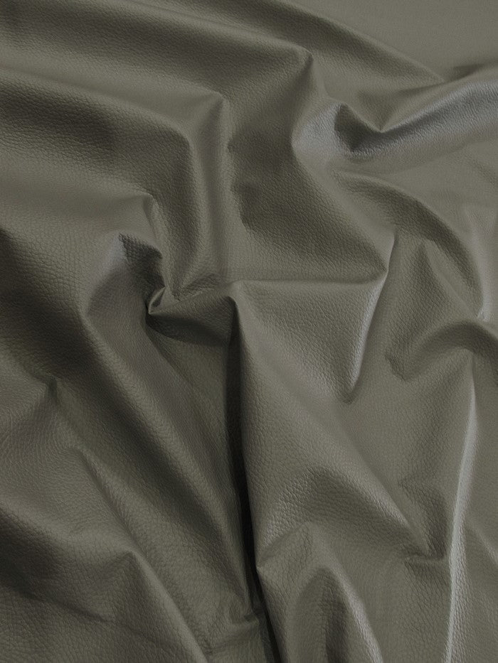 Vinyl Faux Fake Leather Pleather Grain Champion PVC Fabric / Mercury / By The Roll - 50 Yards