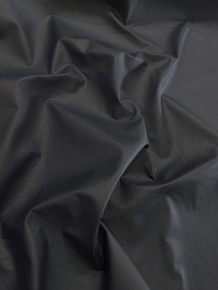 Vinyl Faux Fake Leather Pleather Grain Champion PVC Fabric / Navy Blue / By The Roll - 25 Yards