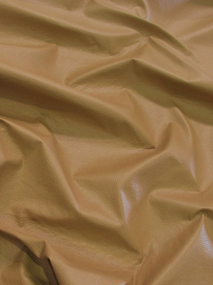Vinyl Faux Fake Leather Pleather Grain Champion PVC Fabric / Tan / By The Roll - 25 Yards