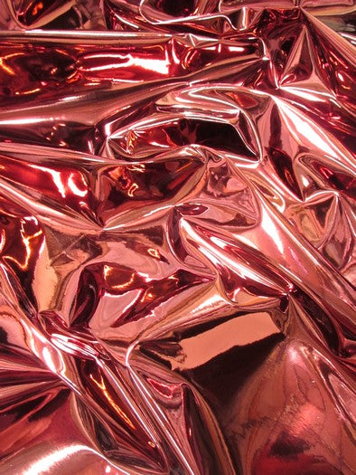 Maroon Chrome Mirror Reflective Vinyl Fabric / Sold By The Yard
