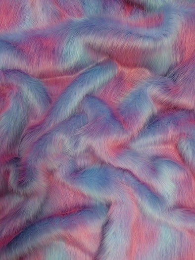 Candy Galaxy Shaggy Faux Fur Fabric / Sold By The Yard
