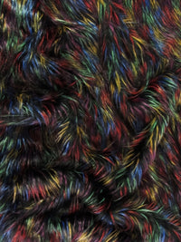 Fireworks Shaggy Long Pile Faux Fur Fabric / Sold By The Yard